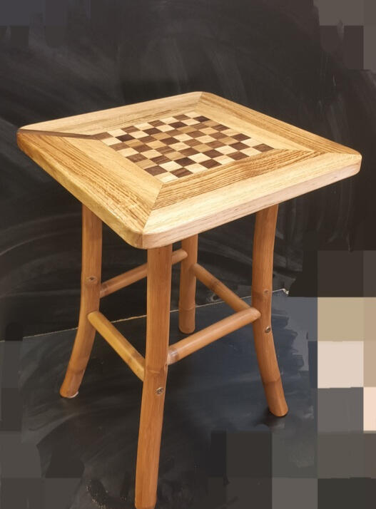 chessboard table top oak and walnut